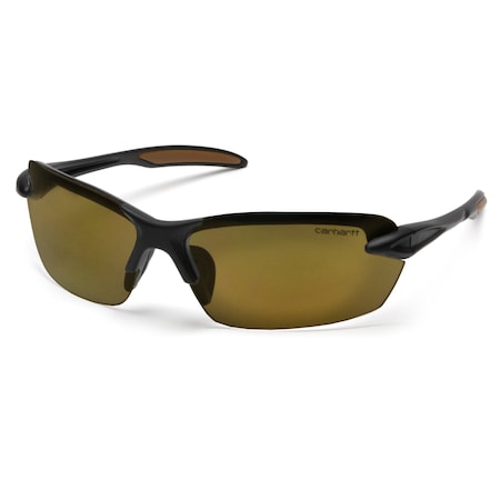 Carhartt Spokane, Safety Glasses, Anti-Scratch, Bronze Lens, Black Frame, Half-Frame CHB319